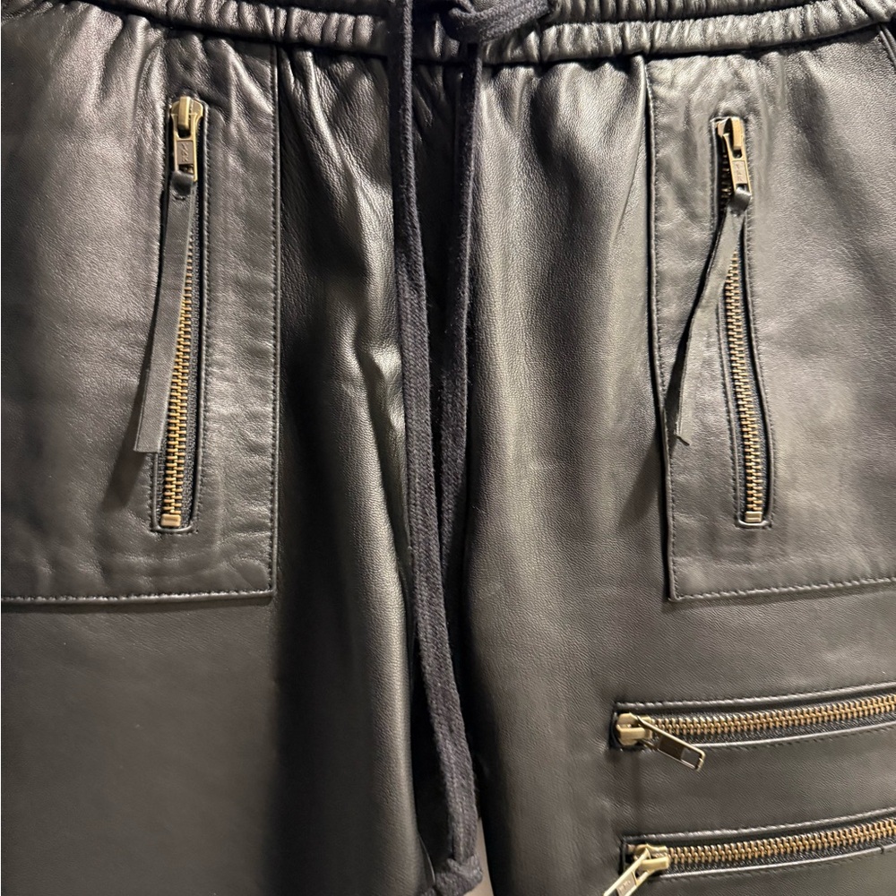 Pam and Geller new black leather joggers xs - Picture 4 of 11
